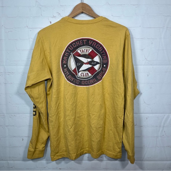 Cuffy's Cape Cod Nantucket Yacht Club Shirt Mens Size Medium Yellow Crew Neck - Picture 9 of 9